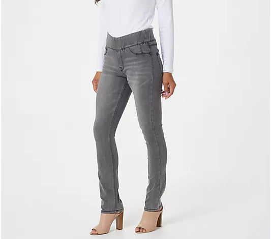 Laurie Felt Tall Charcoal Silky Denim Straight Leg Jeans
