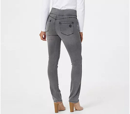 Laurie Felt Tall Charcoal Silky Denim Straight Leg Jeans